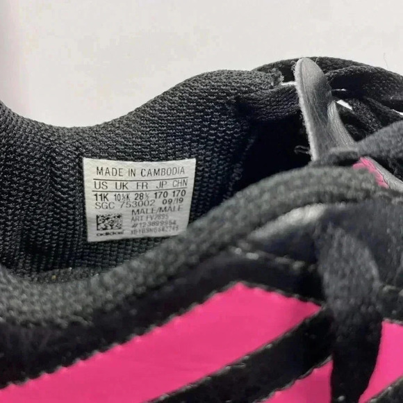 Adidas Youth Size 11 K Black & Pink Cleats Lace up - Picture 6 of 6